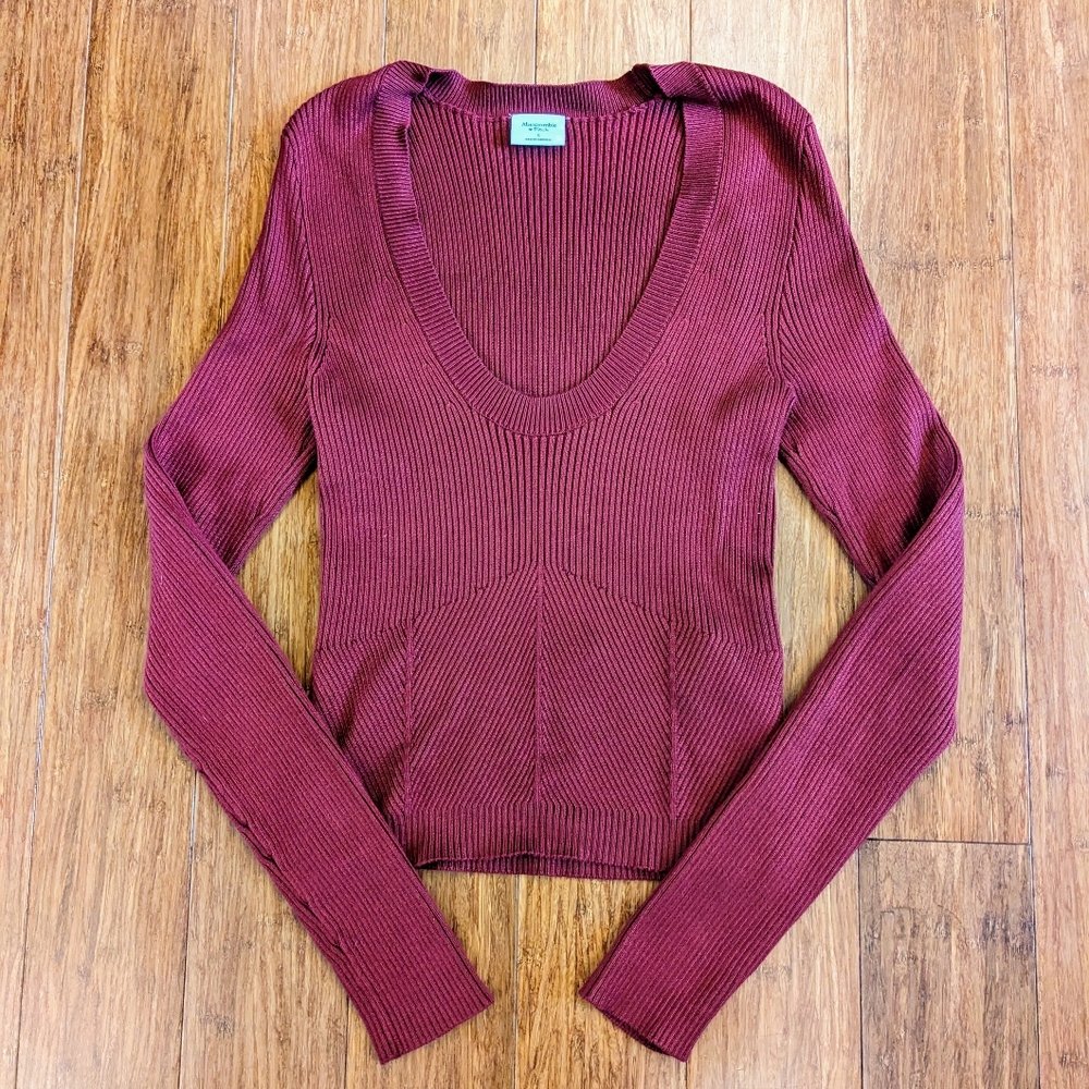 Abercrombie ribbed corset sweater S